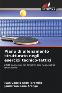 Piano di allenamento strutturato negli esercizi tecnico-tattici