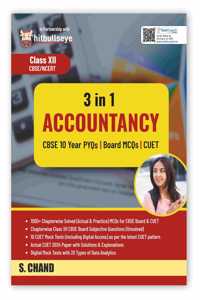 CUET (UG) Accountancy Class 12TH (3 in 1) | CBSE/NCERT | CBSE 10 Year PYQs | Board MCQs | 2024 CUET Papers with Solution | Hitbullseye CUET | 1000+ Chapterwise Solved MCQs | 10 Mock Test | For Exam Book 2025 | Digital Access on TestCoach