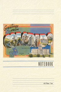 Vintage Lined Notebook Greetings from Colorado