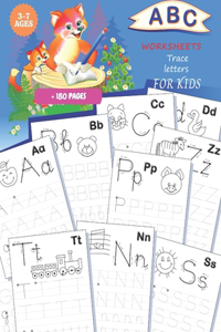 ABC Worksheets: TRACE LETTERS FOR KIDS 3-7 AGES: Practice for Kids with Pen Control, Line Tracing, Fun Book to Practice Writing, Trace Letters book, Alphabet, ABC H