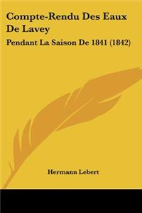 Compte-Rendu Des Eaux De Lavey