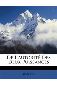 de l'Autorité Des Deux Puissances