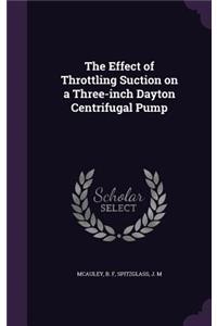 Effect of Throttling Suction on a Three-inch Dayton Centrifugal Pump