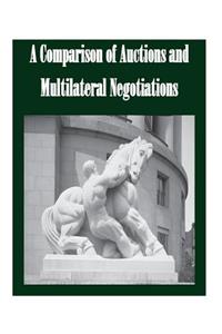 Comparison of Auctions and Multilateral Negotiations
