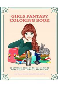 Girls Fantasy Coloring Book