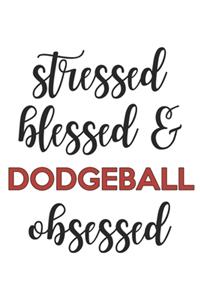 Stressed Blessed and Dodgeball Obsessed Dodgeball Lover Dodgeball Obsessed Notebook A beautiful