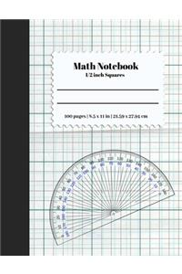 Math Notebook 1/2 Inch Squares