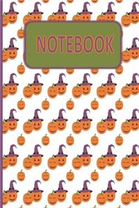 Notebook: Lined Journal to write in- Halloween Gift Idea: (cover: black back cover and White front cover with pumpkins all over it)