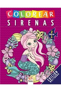 Colorear sirenas - 2 libros en 1 - Edición nocturna