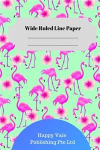Cute Flamingo Theme Wide Ruled Line Paper