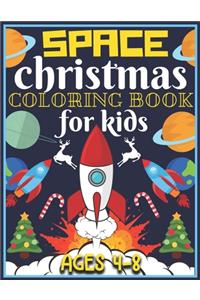 Space Christmas Coloring Book for Kids Ages 4-8