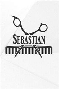 Sebastian: Barber Hairdresser Personalized Name Notebook Journal Diary Sketchbook with 120 Lined Pages 6x9