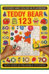 Sticker and Colour-in Playbook: Teddy Bear 123