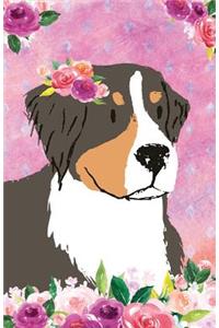 Journal Notebook For Dog Lovers Bernese Mountain Dog In Flowers