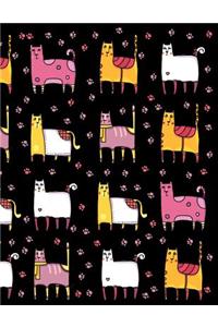 My Big Fat Journal Notebook For Cat Lovers Funny Cats Wearing Socks Pattern 5