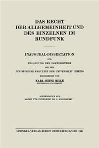 Das Recht der Allgemeinheit und des Einzelnen im Rundfunk