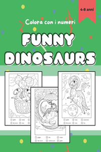 Dinosauri da colorare con i numeri (4-8 anni)