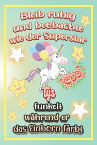 Bleib ruhig und beobachte wie Superstar Tijs funkelt während sie das Einhorn färbt