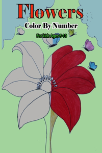Flowers Color By Number for kids Ages 6-10