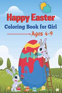 Happy Easter Coloring Book for Girl ages 4-9