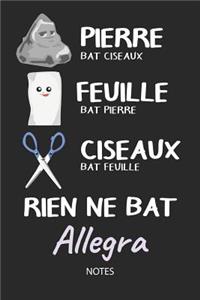 Rien ne bat Allegra - Notes