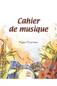 Cahier de musique 12 portées