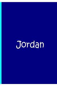 Jordan - Large Blue Personalized Notebook / Extended Lined Pages / Matte