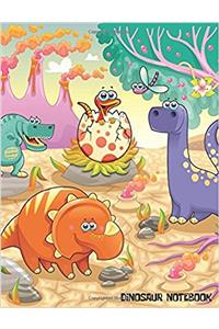 Dinosaur Notebook - Cute Dinosuar Journal for Kids Doodle Diary & Inspirational Journal 110 Pages of Lined & Blank Paper for Writing and Drawing (Composition Notebook) Vol.2