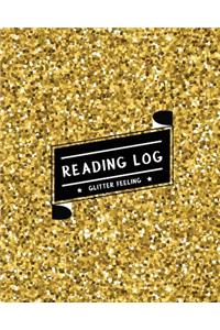 Reading Log: Record My Favorite Books I've Read (Large Size) - Gold Shining Glitter