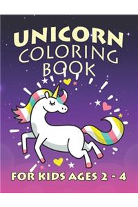 Unicorn Coloring Book for Kids Ages 2-4