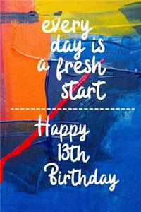 Every day is a fresh start Happy 13th Birthday
