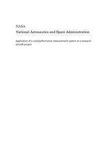 Application of a Cost/Performance Measurement System on a Research Aircraft Project
