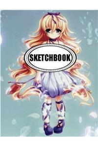 Sketchbook : Girl Anime 02: 120 Pages of 8.5 x 11 Blank Paper for Drawing, Doodling or Sketching (Sketchbooks)