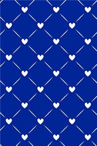 Journal Notebook White Quilted Hearts Pattern 3