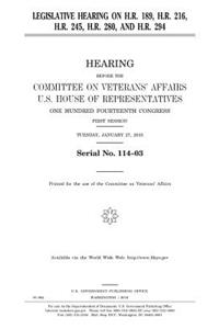 Legislative hearing on H.R. 189, H.R. 216, H.R. 245, H.R. 280, and H.R. 294