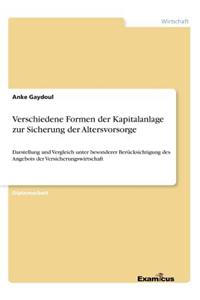Verschiedene Formen der Kapitalanlage zur Sicherung der Altersvorsorge