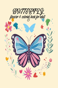 Butterfly Flower & coloring Book For Adults