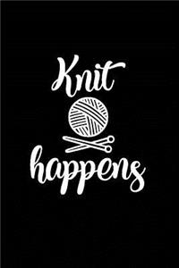 Knit Happens: Knitting Graph Paper Planner Design Notebook, Blank Knitter Patterns Book, 2:3 Ratio, Black