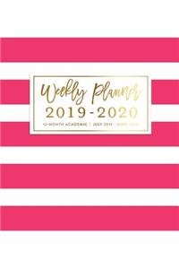 Weekly Planner 2019 - 2020 12-Month Academic, July 2019 - June 2020