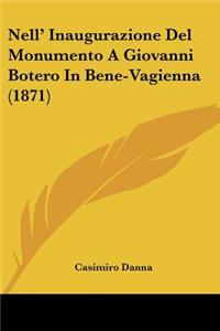 Nell' Inaugurazione Del Monumento A Giovanni Botero In Bene-Vagienna (1871)