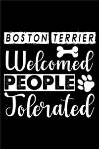 Boston Terrier Welcome People Tolerated