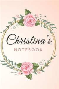CHRISTINA'S Customized Floral Notebook / Journal 6x9 Ruled Lined 120 Pages School Degree Student Graduation university