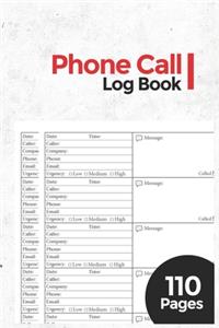 Phone Call Log Book