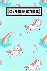 Unicorn Wide Ruled Composition Notebook