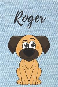 personalisiertes Notizbuch Hunde / Malbuch / Kritzelbuch / Tagebuch / Notizheft / Journal / DIN A5 / Geschenke Roger