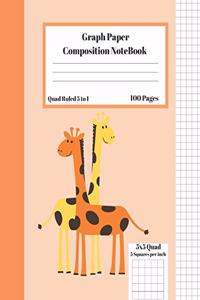 Graph Composition Notebook 5 Squares per inch 5x5 Quad Ruled 5 to 1 100 Sheets