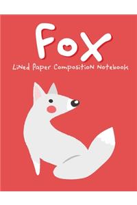 Fox Lined Paper Composition Notebook