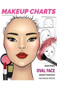 Makeup Charts - Asian Model face with an OVAL shape