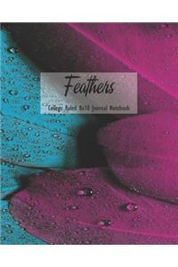 Feathers College Ruled 8x10 Journal Notebook