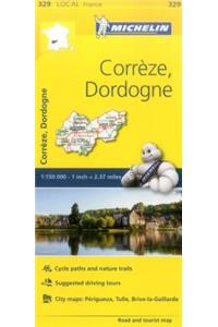 Correze, Dordogne - Michelin Local Map 329
